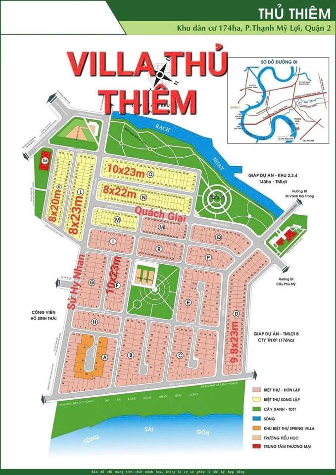 Bán đất biệt thự đơn lập 2 mặt tiền khu villa thủ thiêm, tp. thủ đức