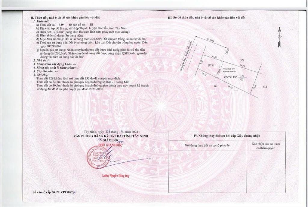 Bán đất mt ấp rộc  trương mít | gò dầu  tây ninh .  chính chủ, giá 1,7 tỷ
