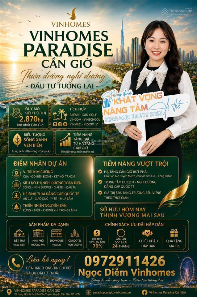Bán căn nhà phố giá tốt nhất hiện nay tại vinhomes green paradise cần giờ 75m, giá 9,2t