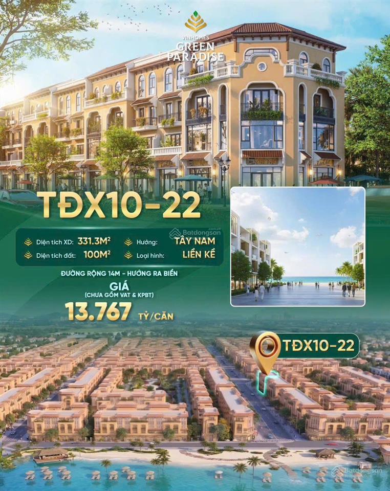 Siêu phẩm liền kề biển dự án vinhomes green paradise