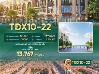 Siêu phẩm liền kề biển tđx1022 dự án vinhomes green paradise