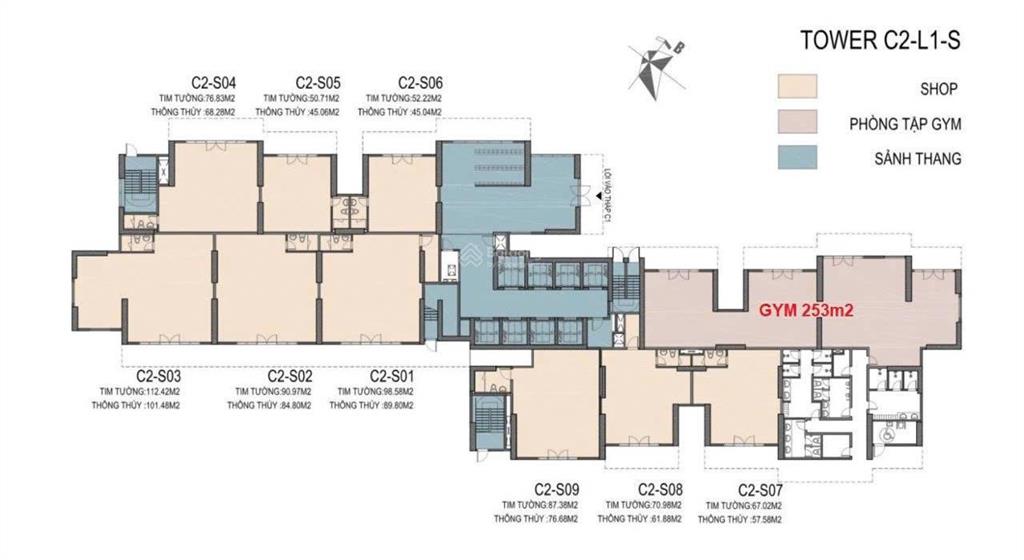 Bán shophouse khối đế tòa c2 khu căn hộ d'capitale, trần duy hưng