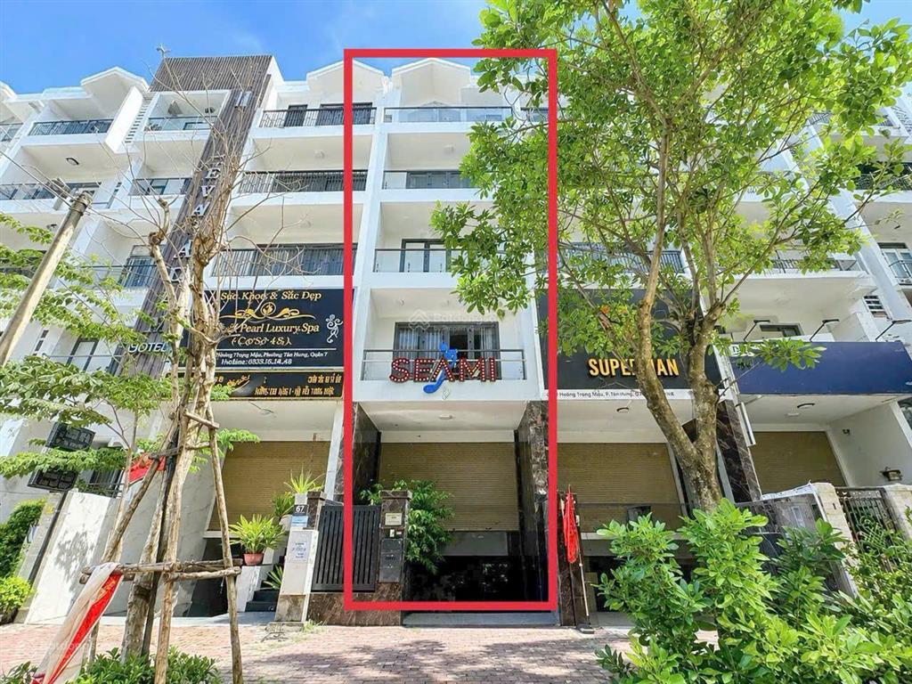 Cho thuê nhà 5 lầu mặt tiền đường d1 có thang máy kdc him lam p. tân hưng