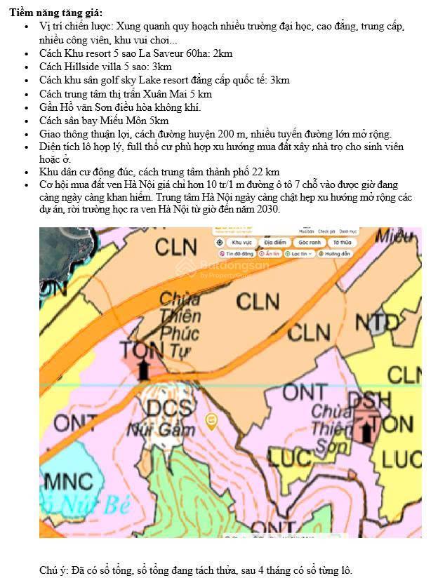 Chính chủ bán đất đẹp 86m2 tại thị trấn xuân mai , huyện chương mỹ, giá đầu tư 1,35 tỷ