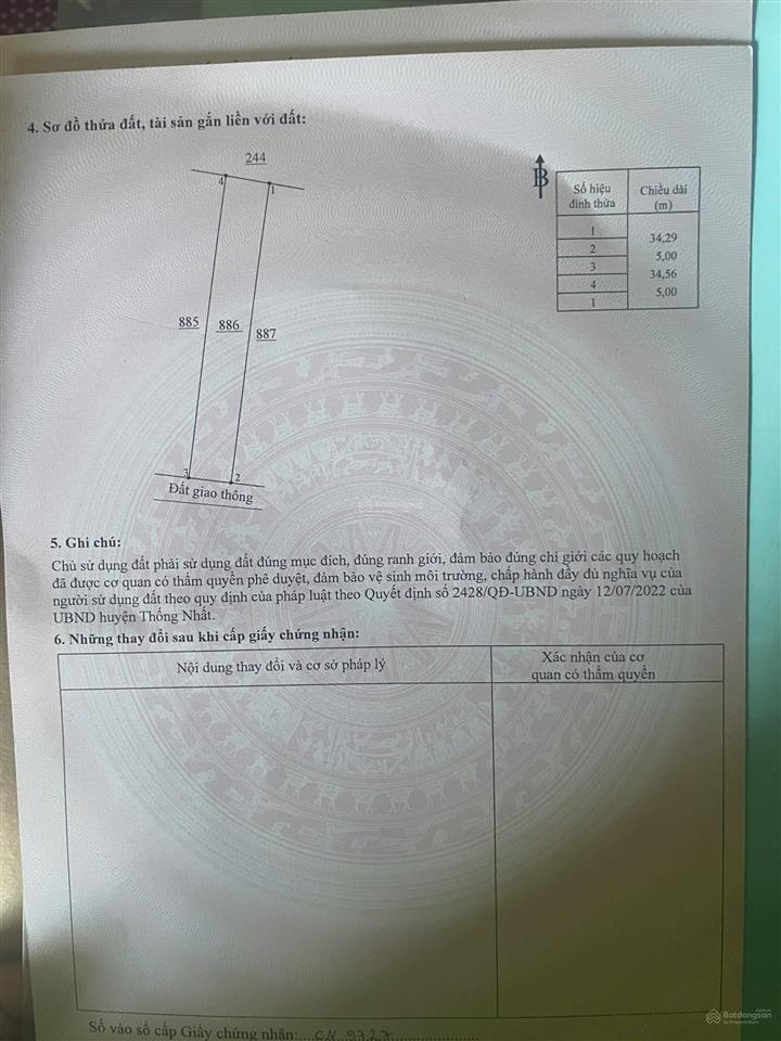 Đất mt đường nhựa chính chợ hưng lộc ngay kcn dầu giây, 172m2