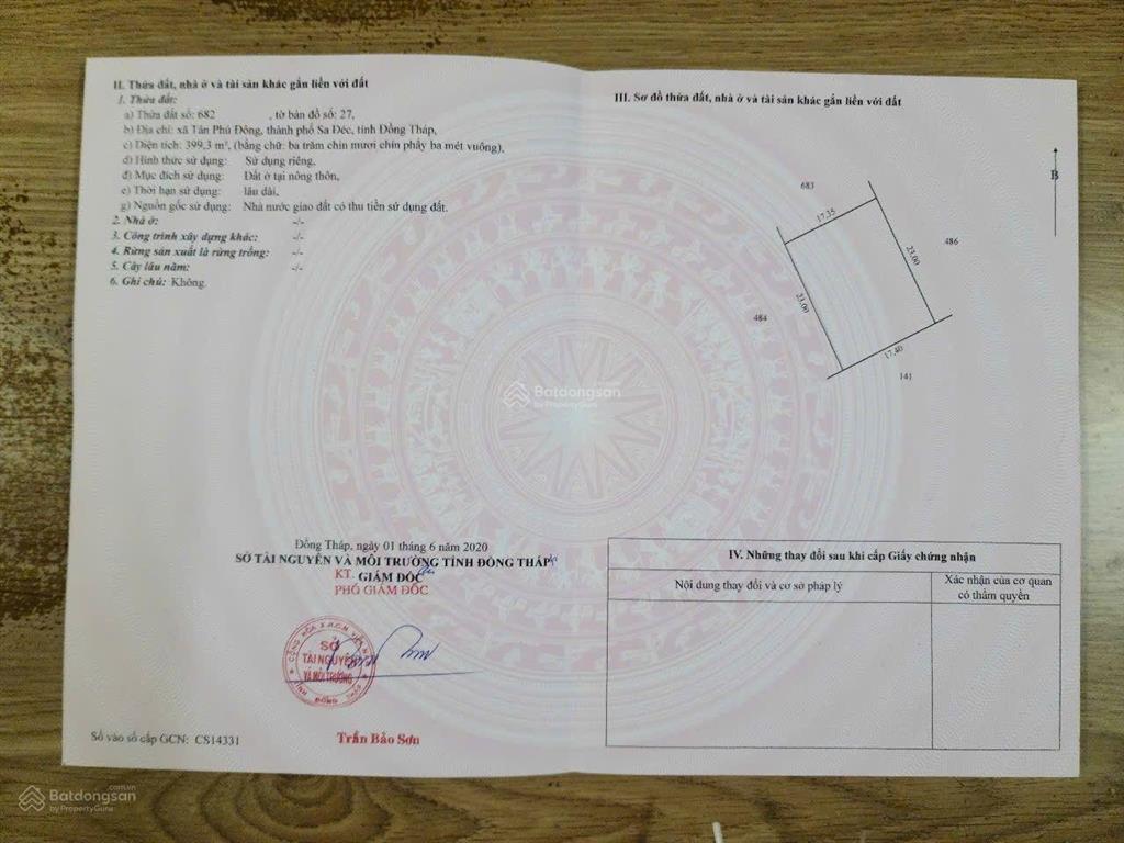 Chính chủ bán đất mặt tiền đường quốc lộ 80 sa đéc  đồng tháp, dt 2684m2, giá 4,7 triệu/m2