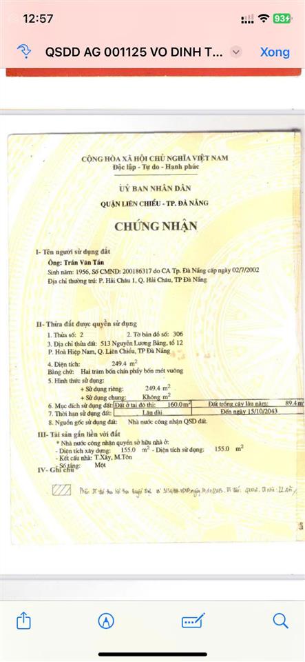 Đất mặt tiền nguyễn lương bằng  sau lưng mikazuki