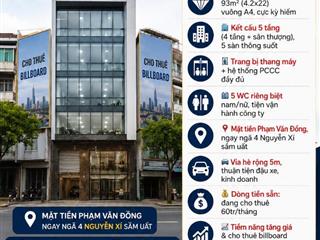 MT PHẠM VĂN ĐỒNG - TOÀ VP 5 TẦNG THANG MÁY 93m2 - 24.2 TỶ