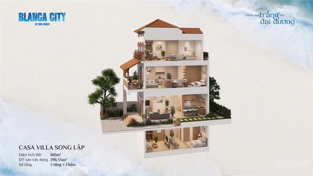 Biệt thự villa song lập 175m2 view trực diện về sun world giá full 30 tỷ, sổ sở hữu lâu dài.