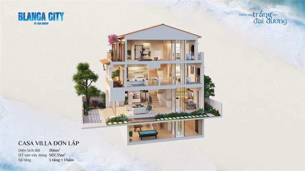 Biệt thự villa song lập 175m2 view trực diện về sun world giá full 30 tỷ, sổ sở hữu lâu dài.
