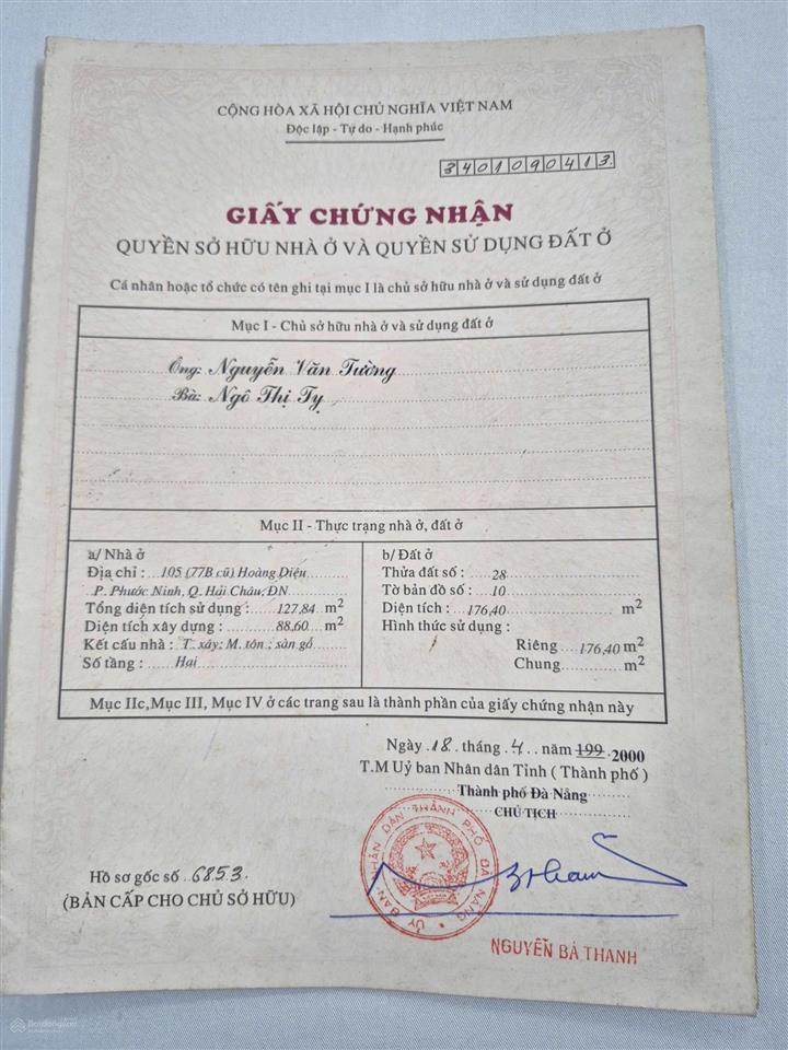Chính chủ cần bán đất mt hoàng diệu hh 3% cho anh em dịch vụ