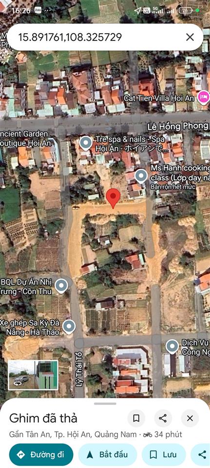Bán đất đường 7.5m cạnh lý thái tổ, tân an, hội an