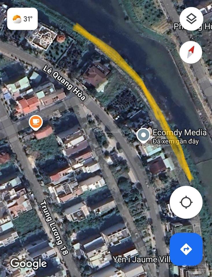Bán đất biệt thự view sông đường lê quang hòa, phường hòa xuân