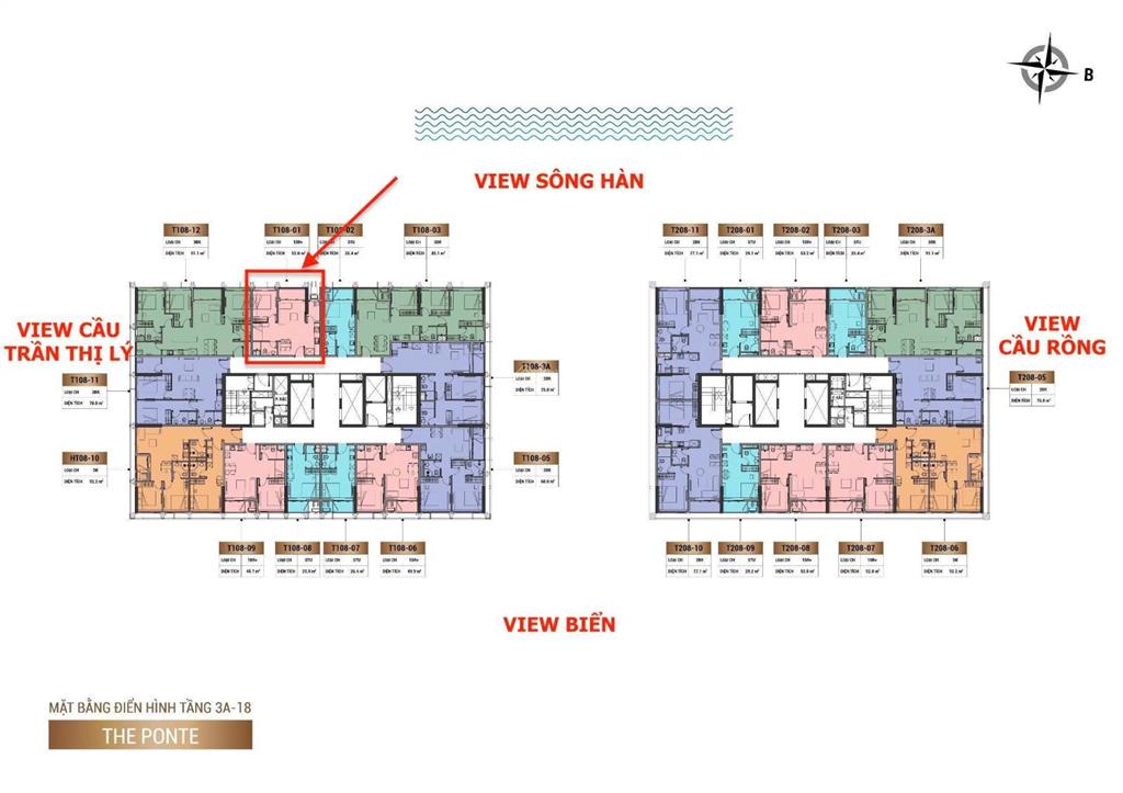 Bán căn hộ 1pn+ sun ponte đà nẵng view trực diện cầu rồng & sông hàn. giá 5,1 tỷ