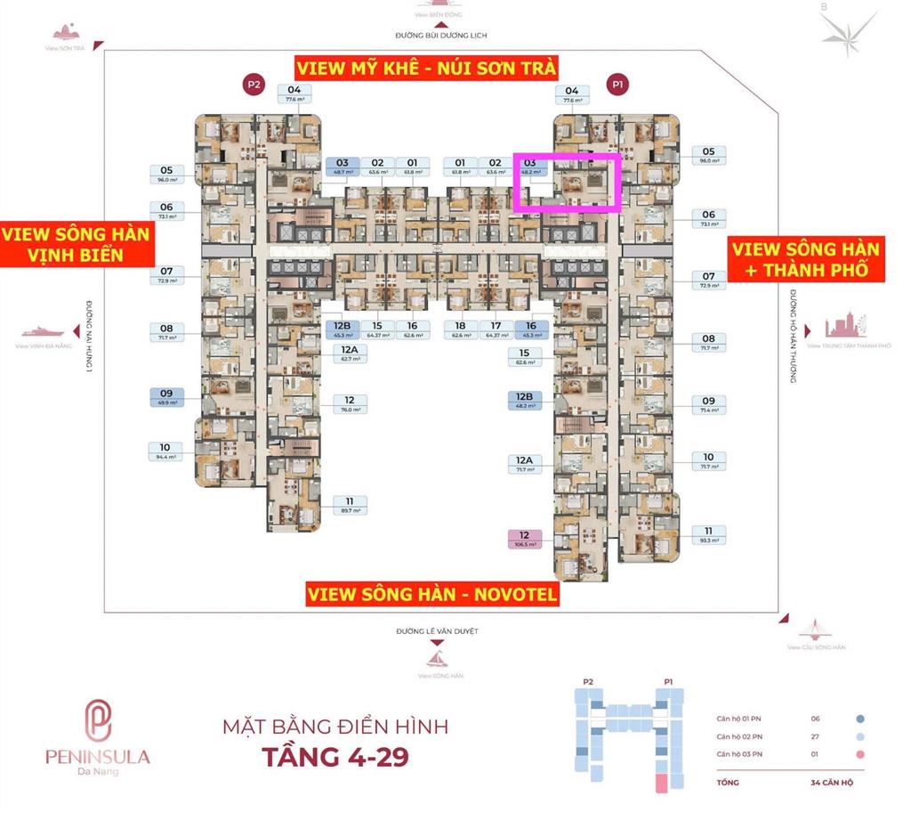 Bán căn hộ 1 phòng ngủ peninsula đà nẵng cạnh sông hàn sổ hồng lâu dài giá chỉ 2,75 tỷ
