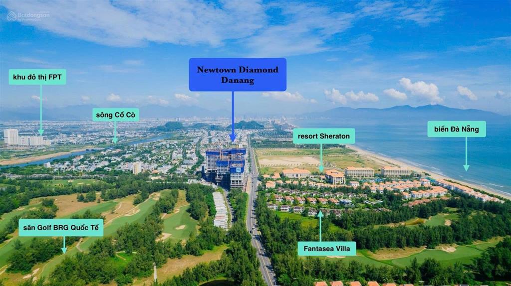 Chỉ 4,6 tỷ sở hữu căn hộ 2pn dt rộng 81m2 cạnh biển sát sân golf của dự án newtown diamond
