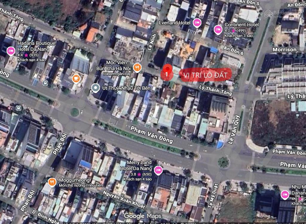 Cặp đất lý thánh tông, ngang 10m, đối lưng phạm văn đồng, cách biển chỉ 300m di chuyển