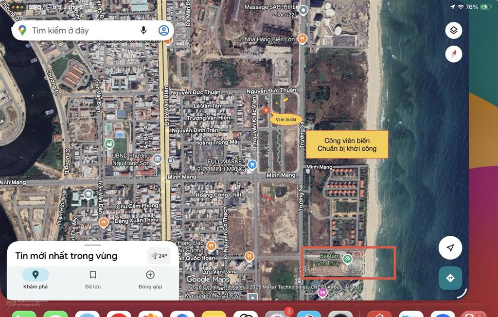 Bán đất mặt tiền đường nguyễn khắc viện, thuộc phân khu saphia,dt157,5m2,đường 15m,biển sơn thuỷ