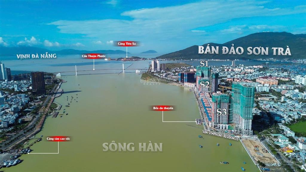 Căn hộ studio dự án the sun symphony mặt sông hàn  tp đà nẵng, dt 34.8m2 giá chỉ 3 tỷ 376
