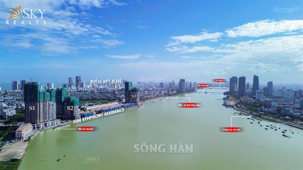 Căn hộ studio dự án the sun symphony mặt sông hàn  tp đà nẵng, dt 34.8m2 giá chỉ 3 tỷ 376