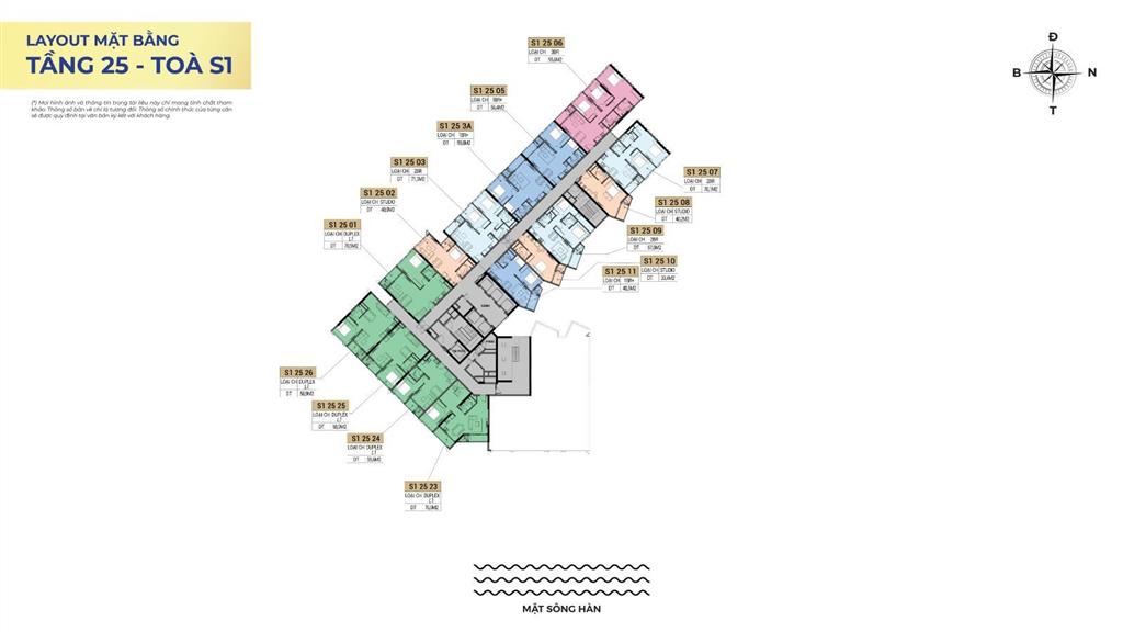 Căn hộ sun symphony residence 3pn mặt tiền sông hàn, trung tâm tp đà nẵng  dt 106,6m²