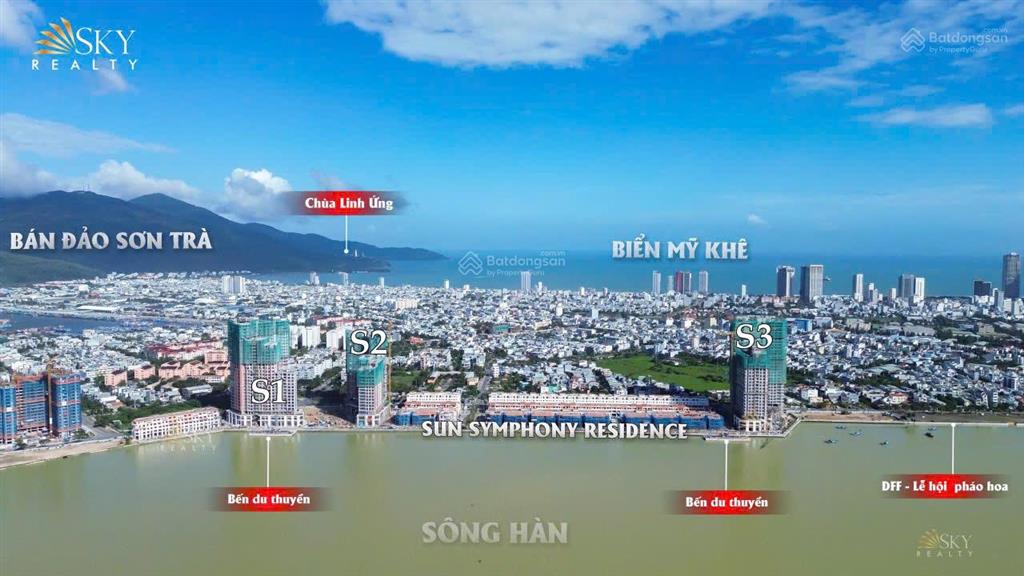 Căn hộ sun symphony residence 3pn mặt tiền sông hàn, trung tâm tp đà nẵng dt 106,6m²