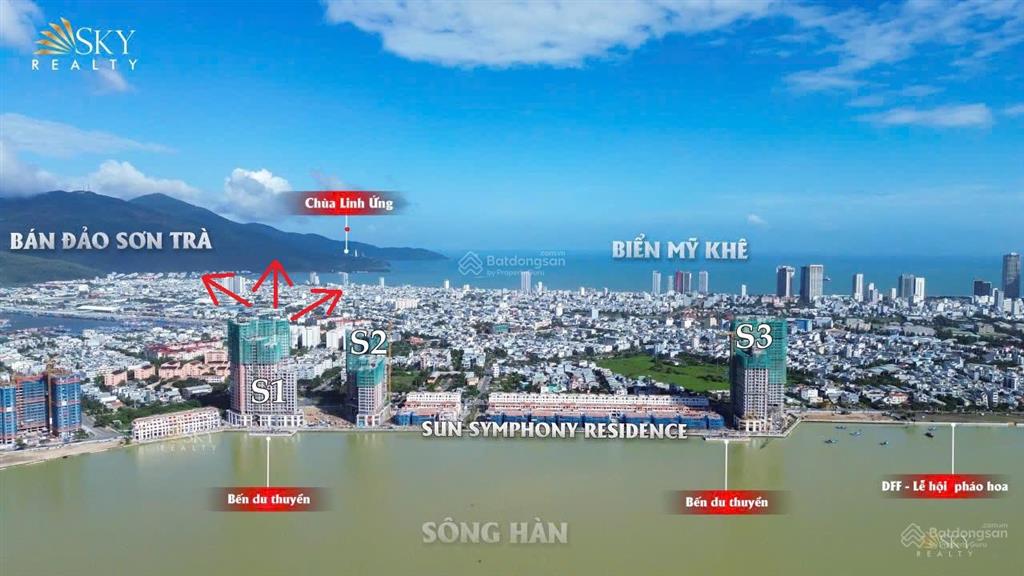 Căn hộ cao cấp 3pn view sông hàn  trung tâm tp đà nẵng  symphony residence dt 96.8m2