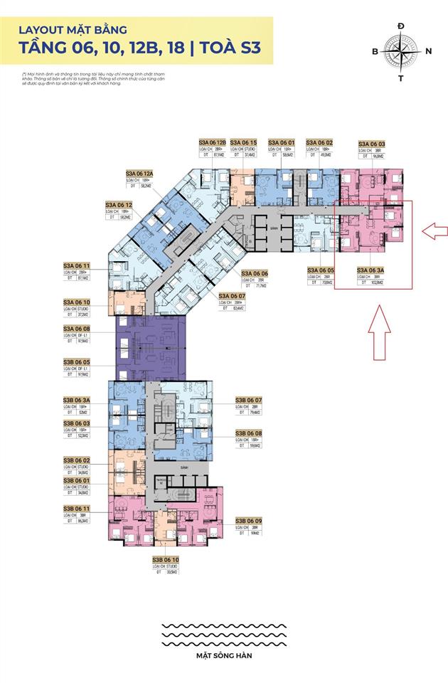 Căn hoa hậu 3pn tầng 18 tòa s3 view trực diện sông hàn  tp đà nẵng, view cầu rồng, pháo hoa