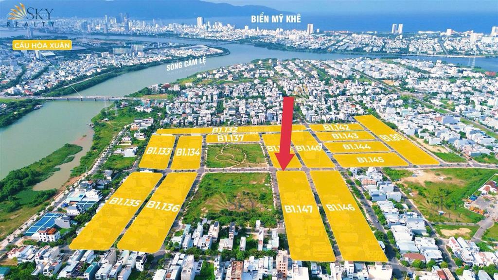 Đất nền lê sỹ cồn dầu dt 101,1m2 đường 10,5m hướng đông bắc  khu đô thị hòa xuân đà nẵng