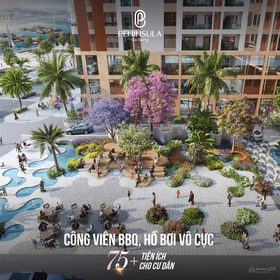 Căn góc khối đế peninsula mặt tiền đường 30m hồ hán thương giao bùi dương lịch 21.5 tỷ