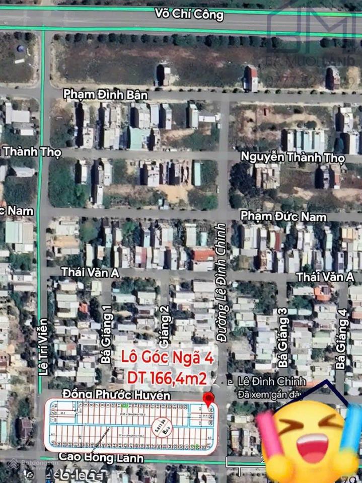 Hot! bán lô góc 2 mặt tiền ngã 4 lê đình chinh  đồng phước huyến 166.4m² chỉ 7.9 tỷ