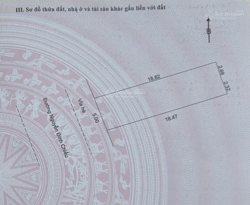 Bán nhanh lô đất mặt tiền nguyễn đình chiểu đường 7.5m, dt 93m2 ngang 5m xây cao 7 tầng
