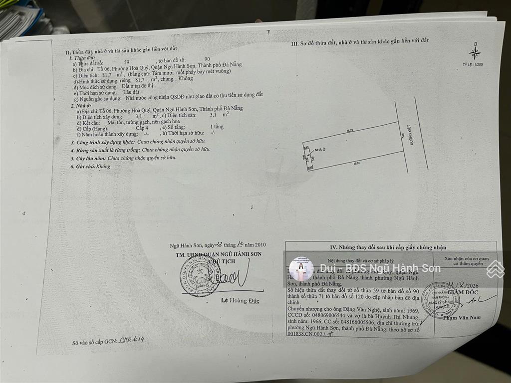 Bán đất kiệt bình kỳ, ngũ hành sơn, đà nẵng | 81,7m2 | giá 3,05 tỷ