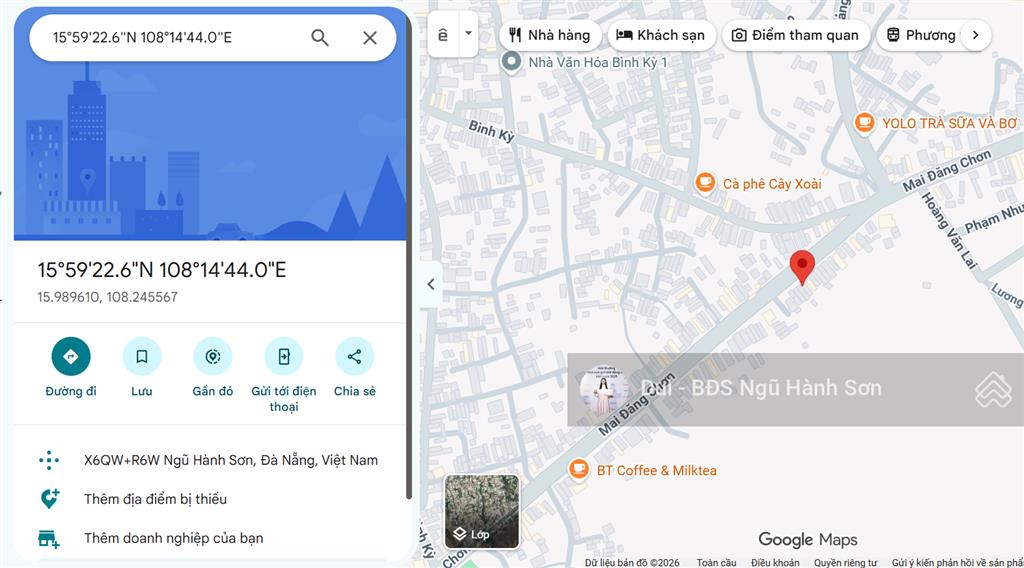 Bán đất kiệt sau chợ khái tây hòa quý, ngũ hành sơn 85,2m2, 2,7 tỷ