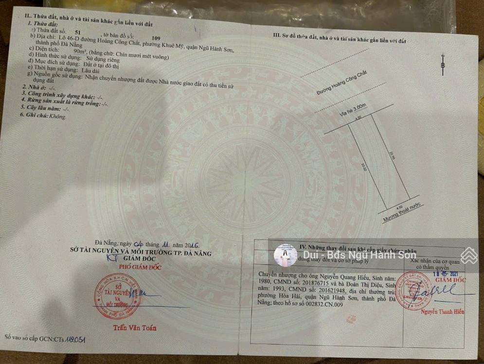Chính chủ bán đất đẹp mt đường hoàng công chất, vị trí tiềm năng, đầu tư sinh lợi, giá 6,86 tỷ