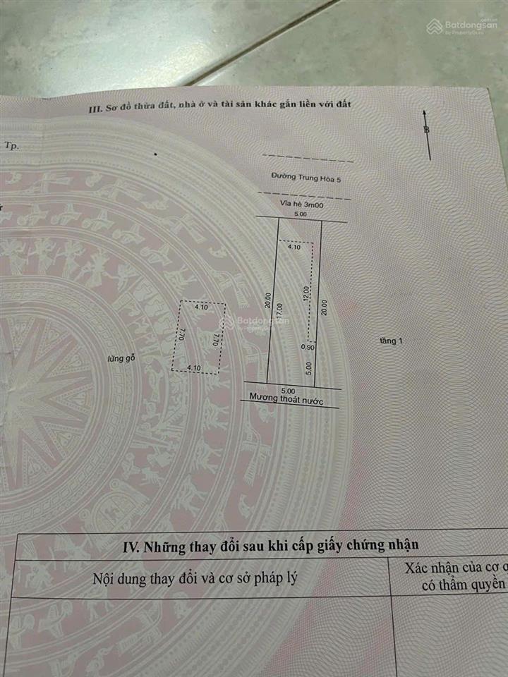 Bán nhà gác lửng 3 pn đường trung hòa 5, dt 100m2, giá 4tỷ5