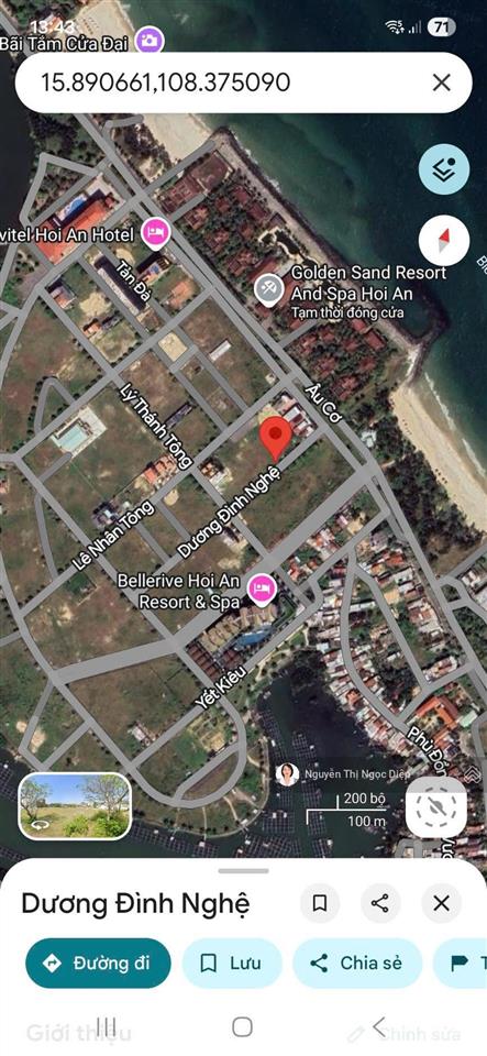 Lô đất 2 mặt tiền trước sau đường dương đình nghệ sát biển cửa đại view công viên cực thoáng mát
