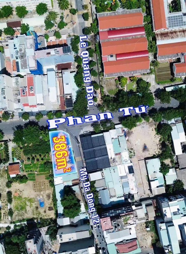 Bán lô góc 2 mặt tiền đường phan tứ  dt 386m2  gọi đàm tiến