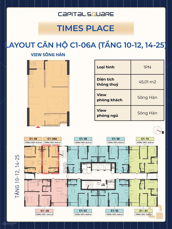Bán căn hộ sông hàn, đà nẵng. full giá 4.730 tỷ/1pn+1. sổ hồng lâu dài