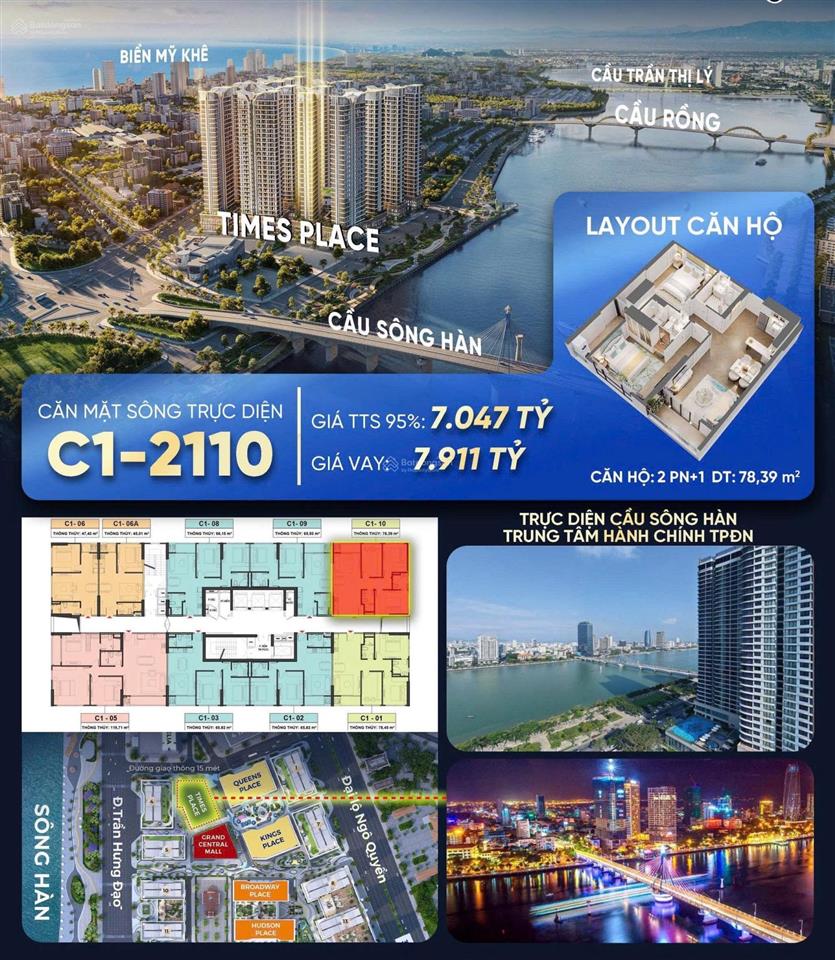 Siêu hiếm 1 căn góc 2pn+178.4m2 tầng cao capital square cạnh vincom sông hàn đà nẵng giá gốc cđt