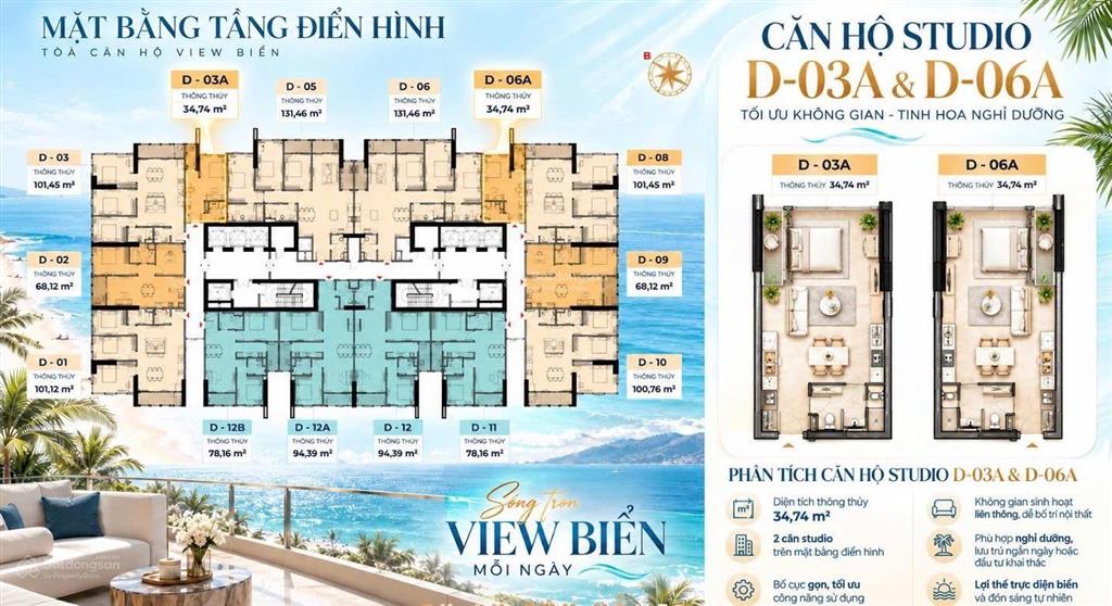 Căn hộ mặt biển đà nẵng  sở hữu lâu dài giá full 2.8 tỷ! siêu hiếm