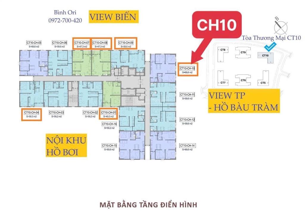 Căn góc 3pn the ori garden  tầng cao, view biển căn hoa hậu rẻ sập 2.55 tỷ/70m2