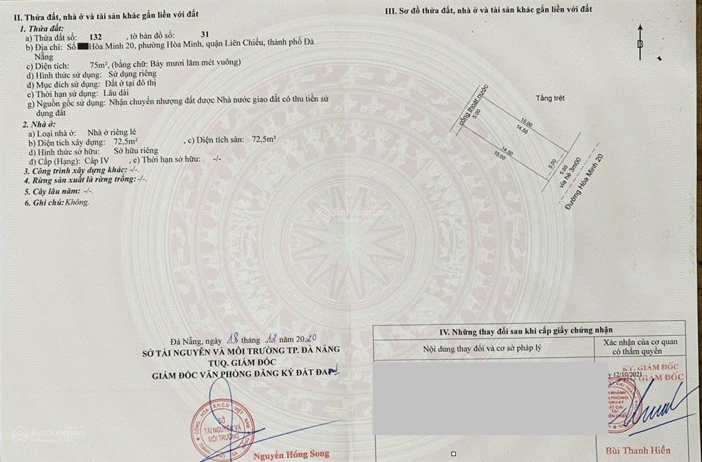 Bán đất tặng nhà cấp 4 kiên cố đường hòa minh 20, vị trí trung tâm, gần biển