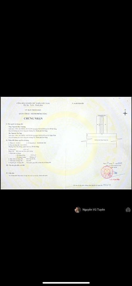 Bán đất mặt tiền đường cách mạng tháng 8  có sẵn nhà cấp 4  đà nẵng