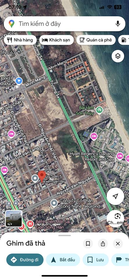 Bán đất đường thuỷ sơn 5 gần nguyễn cơ thạch  đối diện bãi tắm sơn thuỷ 125m2 giá đầu tư