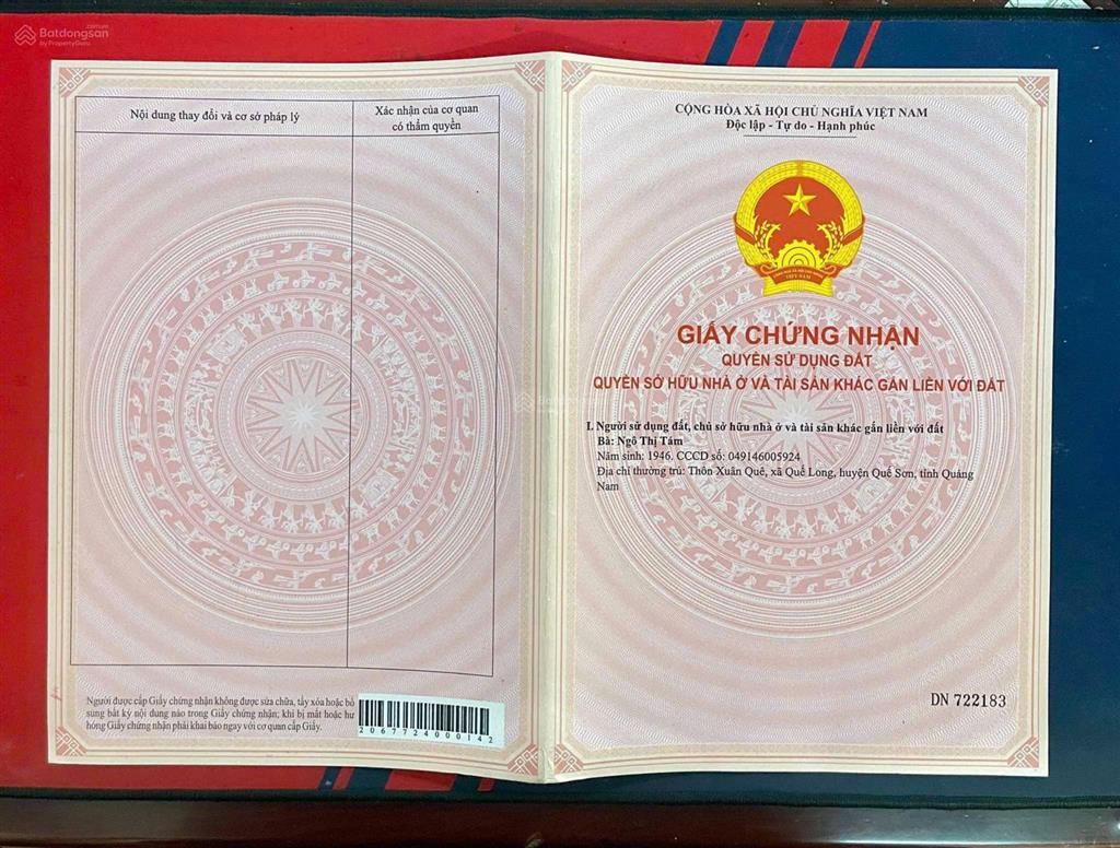 Bán đất tại nguyễn thị minh khai nối dài, quế long, quế sơn, quảng nam, 289,2 m2 (quế sơn, đn)
