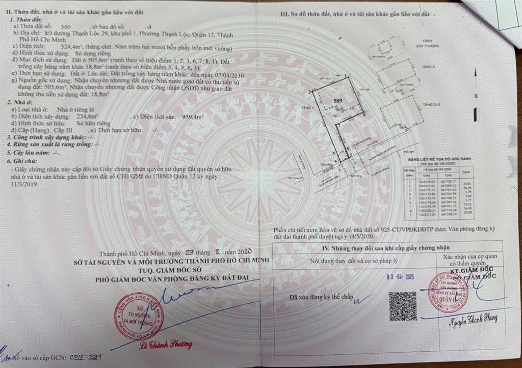 Bán tòa nhà 5 tầng mặt tiền thạnh lộc 29, đất 525m2 full thổ, đang cho thuê 123tr/tháng, giá 45 tỷ