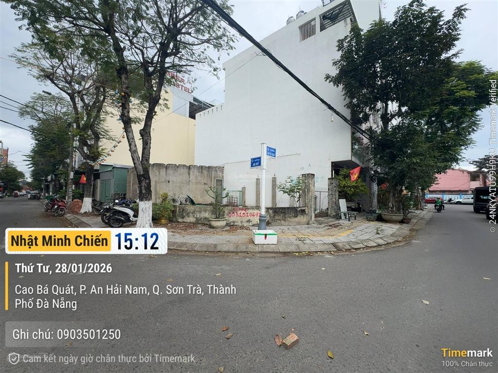 Bán gấp đất góc 2 mt cao bá quát  ngay cầu rồng  chợ đêm sơn trà  130m²  ngang 16m  giá đầu tư