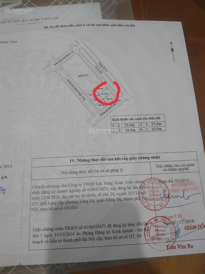 Hội an, lô đất 400m mặt tiền âu cơ  đối diện biển.  0935 348 ***