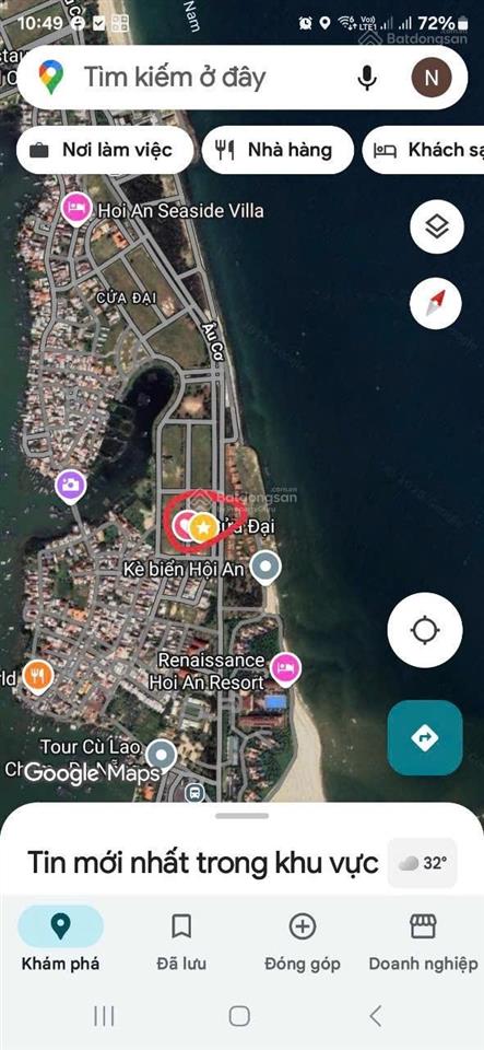 Hội an, lô đất 400m mặt tiền âu cơ  đối diện biển.  0935 348 ***